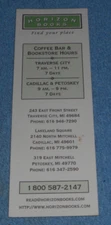 Horizon Books Coffee Bar & Bookstore Traverse City Cadillac Petoskey MI Bookmark