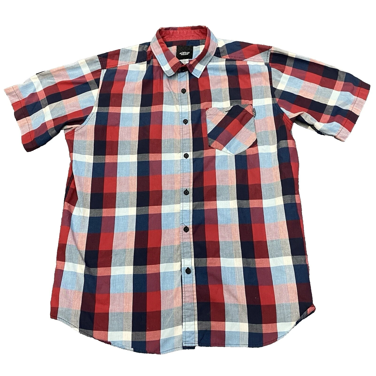 Alpinestars Solid Short Sleeve Casual Button-Down Shirts for Men