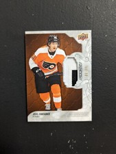 2019-20 UD Engrained Joel Farabee Mahogany Premium Material Parallel Rookie /35