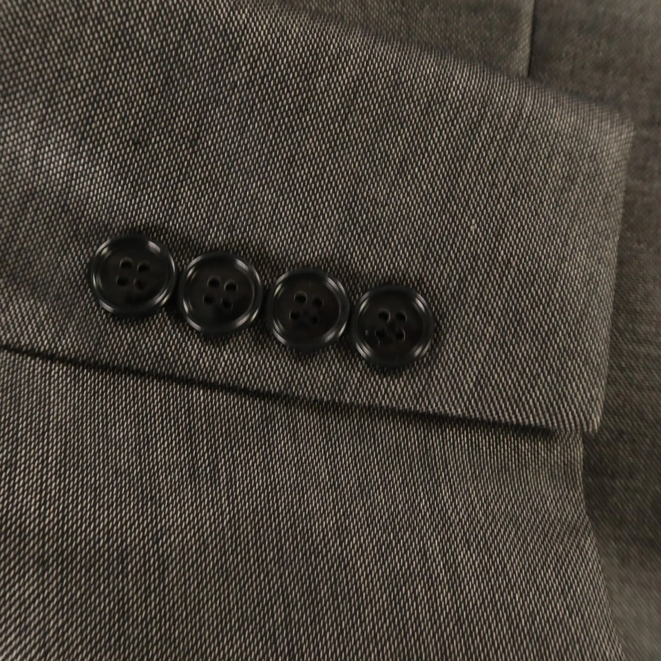 Jones New York Suit M Gray Birdseye Sharkskin Wool Silk Twill USA 42L 33x33 - Image 4 of 4