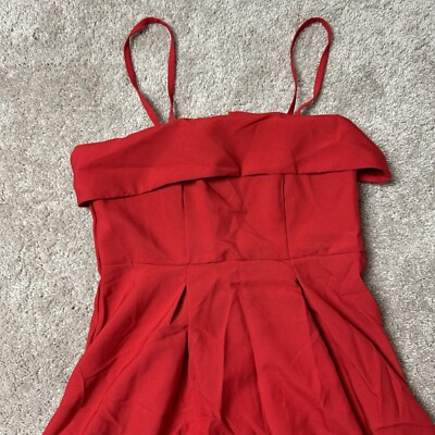 Red A Line Cocktail Dress, Knee Length, Spaghetti Straps, S | eBay