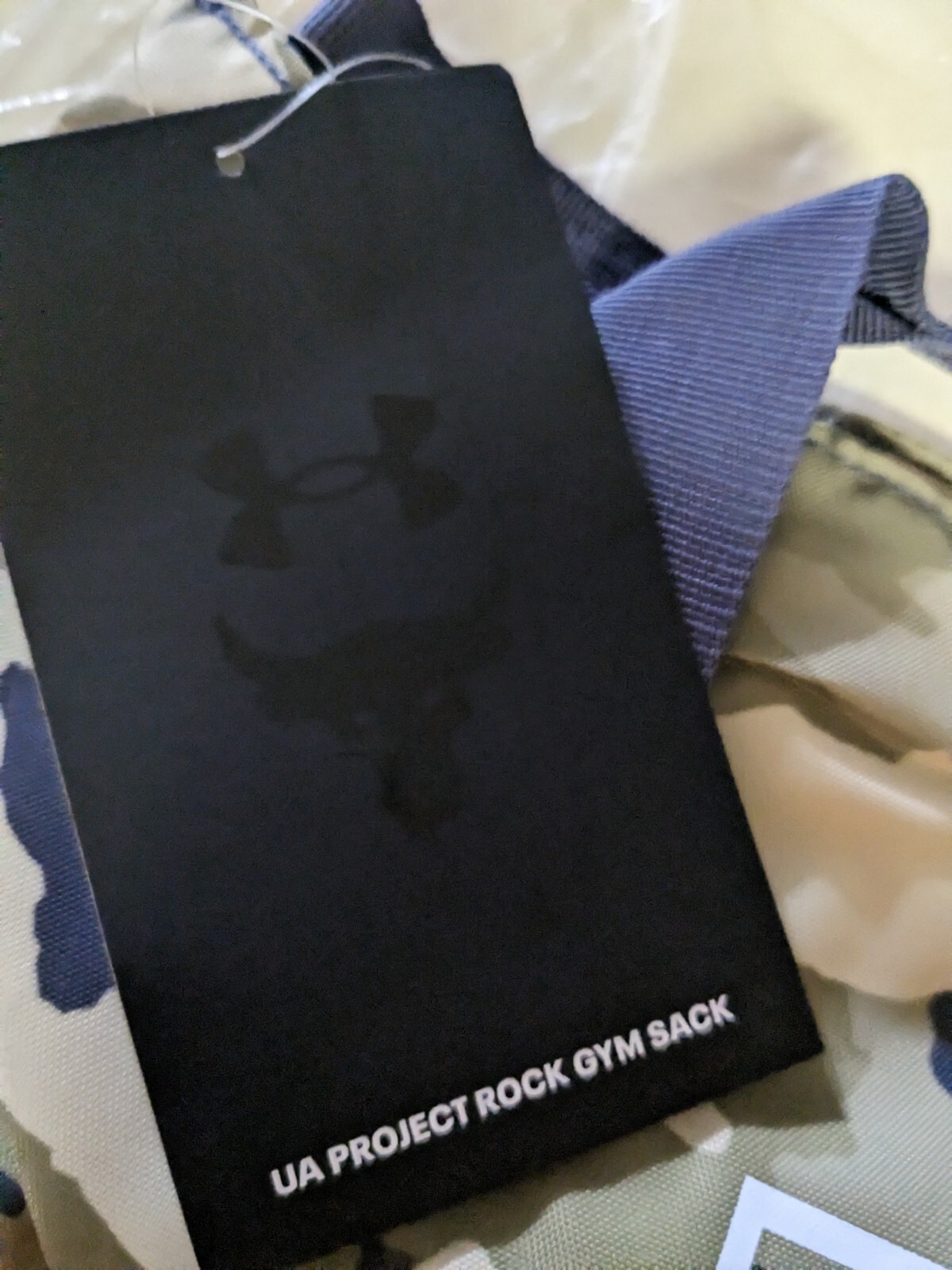 Under Armour UA Project Rock Gym Sack Training Bag Tempered Steel Urban Camo NWT
