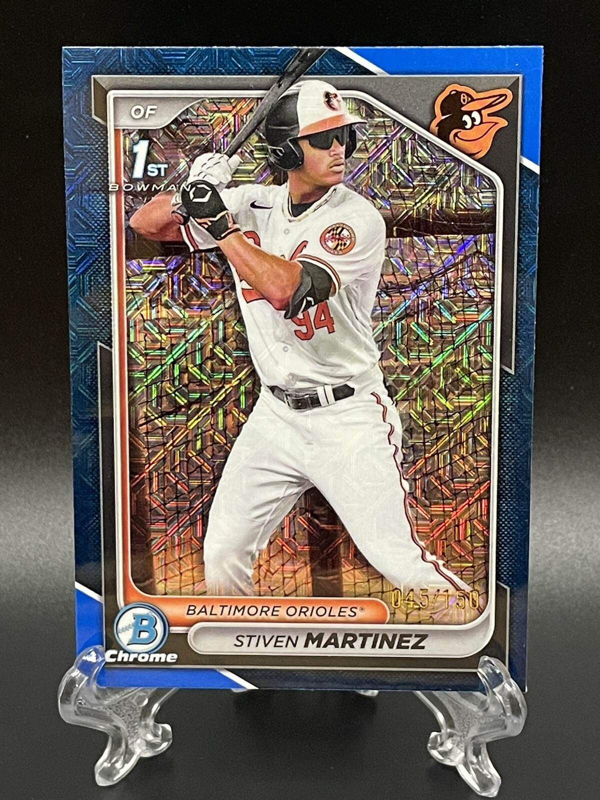 2024 Bowman Chrome Stiven Martinez Blue Mojo Refractor 45 /150 #BCP-229 Orioles