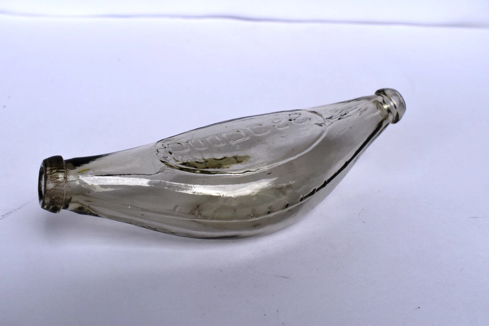 Vintage Poopcee Feeder Milk Bottle Baby 2 Ends Banana Glass F14, Clear