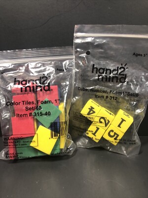 HomeSchool Hand2Mind 40 Foam 1 Inch Tiles Math 5 Cube Dice  Learning Tools Lot 2