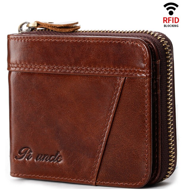 Bench Zipper Secure Card Holder Men S Brown Embossed Logo Coin