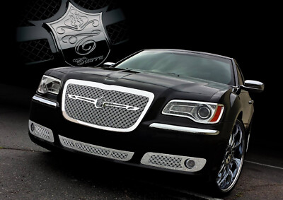 2011-2014 Chrysler 300 300C chrome mesh grille triple weave Tiarra