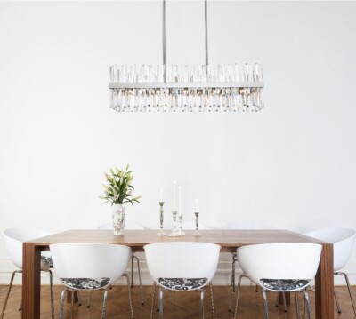 Crystal Chandelier 24 Light Fixture Chrome Kitchen Island Dining Room Foyer 42''