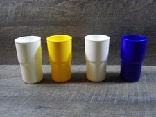 Lot of 4 Tupperware Stackable Tumbler Cups # 24128 Assorted Colors 12oz