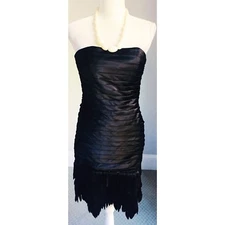 Women Size 00 White House Black Market 1920s Halloween Flapper Dress Tiered NWOT