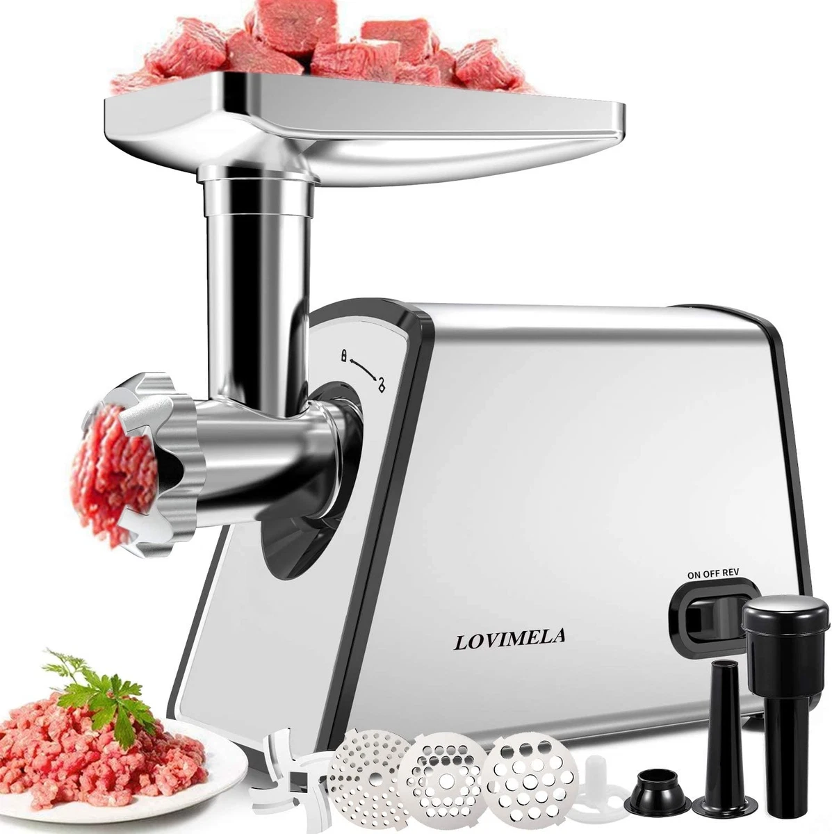 Metal Food Grinder Attachment for KitchenAid Stand Mixers, Kitchen aid Meat  Grinder Included 3 Sausage Stuffer Tubes, 4 Grinding Plates, 2 Grinding  Blades, Kubbe Meat Processor Accessories