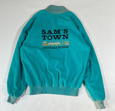 Rare VTG Mesquite SAM'S TOWN Las Vegas Corduroy Bomber USA Jacket Sz SL/Md