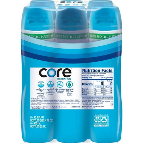 CORE Hydration pH Balanced Water, 30.4 fl oz Bottles, 6 Count - Picture 5 of 5