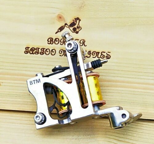 "FINE-LINER" (NICKEL PLATED) BORDER TATTOO MACHINE,CUSTOM IRON FRAME 8 LAYER 32 - Picture 1 of 6