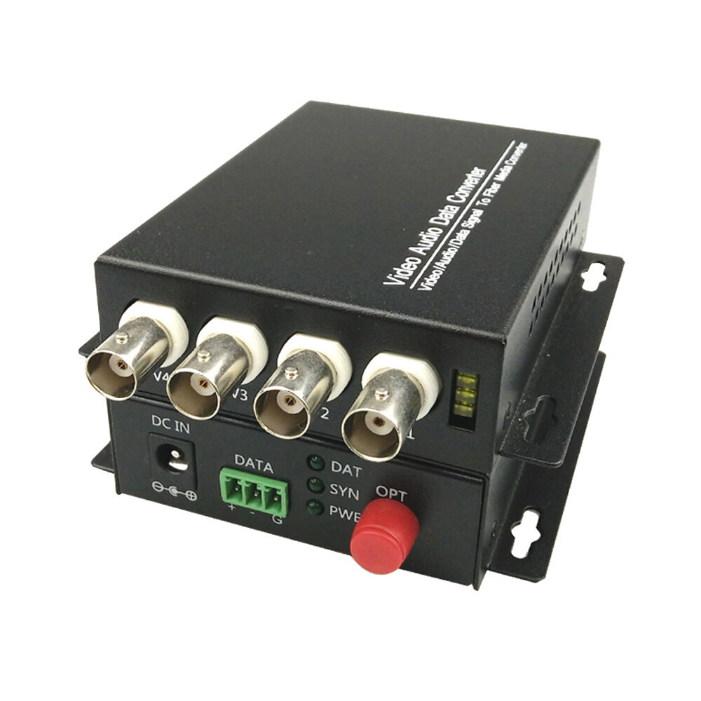 4CH Video Optical Fiber Optic Media Converters Transmitter Recei