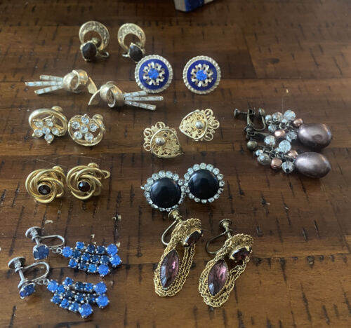 Antique Screwback Earrings Lot - image 1