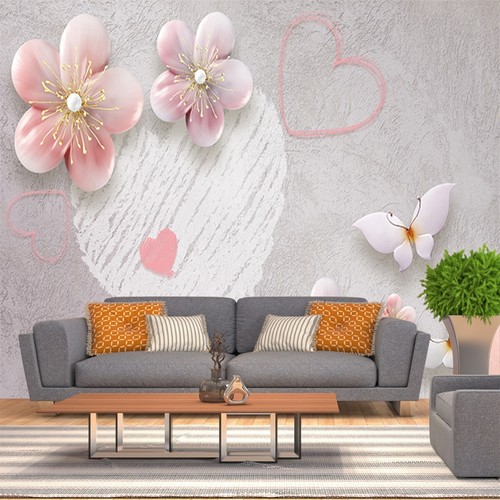 Fotomural no tejido papel pintado murales 3D flores de ciruelo moderno 12072 - Imagen 2 de 4