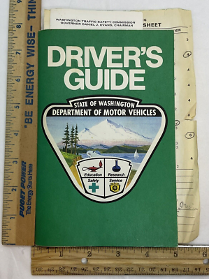 Vintage 1987 Washington State Driver's Guide Test Score Sheet
