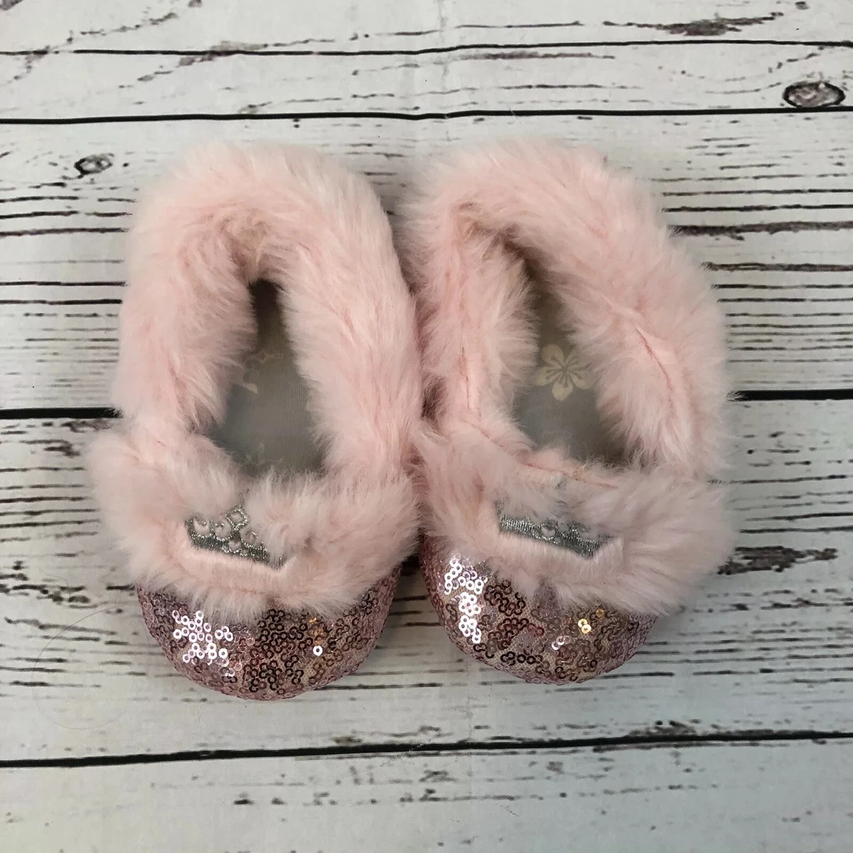 Girls faux cheap fur slippers