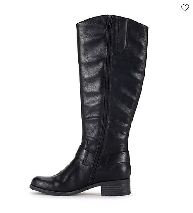 New Frye Womens Edelle Stacked Heel Black Riding Boots, Size 7.5 eBay