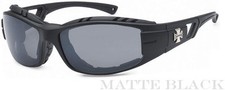 Choppers Motorcycle Riding Glasses Foam Padded Sunglasses - Matte Black C51