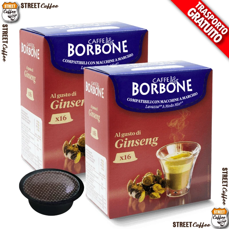 96 Capsule Caffè Borbone Ginseng Gin Seng 100% Compatibili Lavazza a modo mio *