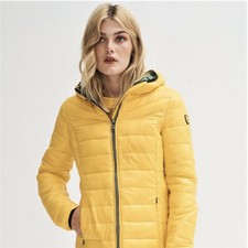 Noize Kerri Yellow Packable Hooded Pockets Zip Lightweight Puffer Jacket Xs
