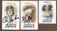 Texas Rangers Alumni Legacy Card Autograph Lot  Suarez, Billings & Stanhouse