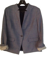 BANANA REPUBLIC Beautiful Blue Blazer Worn 1 Season Striped Lining Size 6 Small