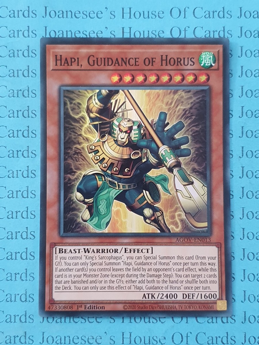 Hapi, Guidance of Horus AGOV-EN013 Super Rare Yu-Gi-Oh Card 1st Edition New  | eBay