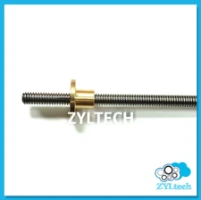 10mm T10x2 Lead Screw Trapezoidal ACME Lead Screw w/ Brass Nut 200 300 400