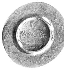Coca Cola Plate Small Clear Textured Glass Little Bottles Design Coke 7.75"