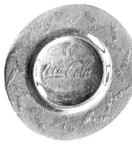 Coca Cola Plate Small Clear Textured Glass Little Bottles Design Coke 7.75"