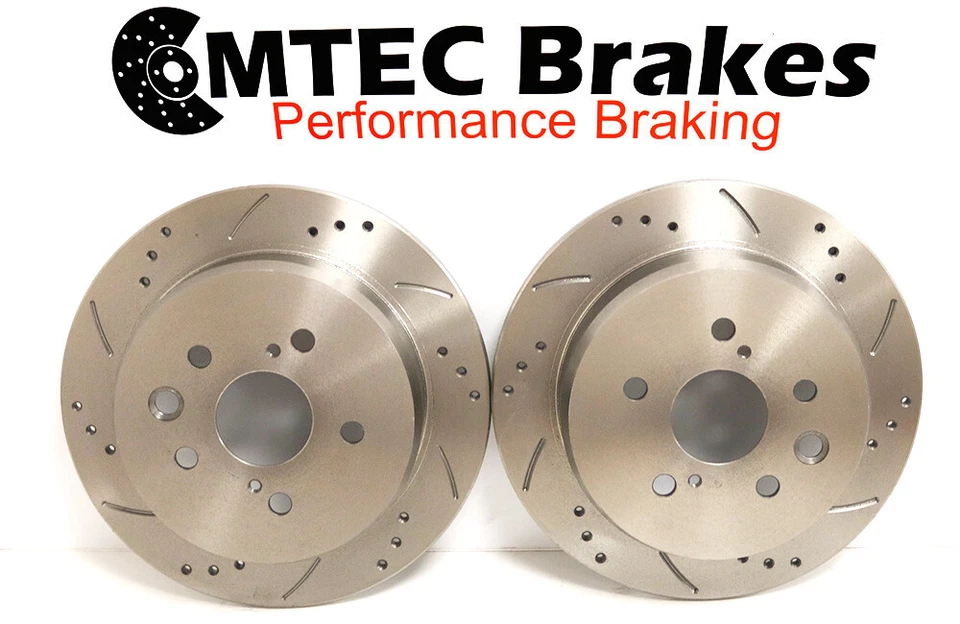 AUDI A4 B8 A5 8T REAR DRILLED GROOVED BRAKE DISCS & PADS 1.8-3.2 07-17 300mm - Image 2 of 4
