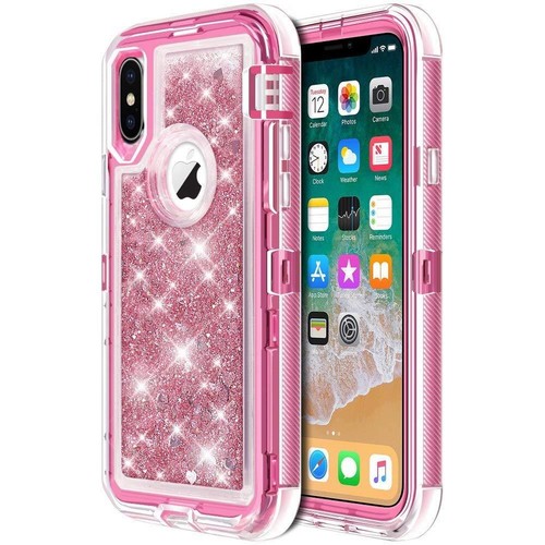 Rose TPU Quicksand Glitter Liquid Case For iPhone 6/7/8/P/X (FIT Otterbox Clip) - Picture 27 of 54