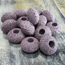 Natural Lava, Rondelle, Medium Purple,  16 x 10mm, Hole 5mm, 20pce Free Postage 