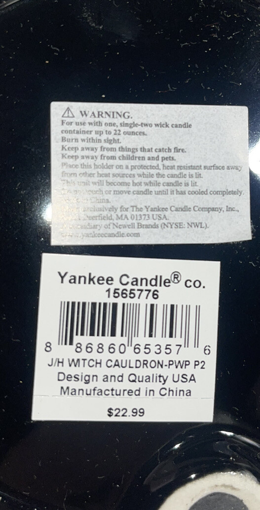 YANKEE CANDLE Jolly Roger CAULDRON Jar Candle Holder / Candy Dish Black/Green eBay