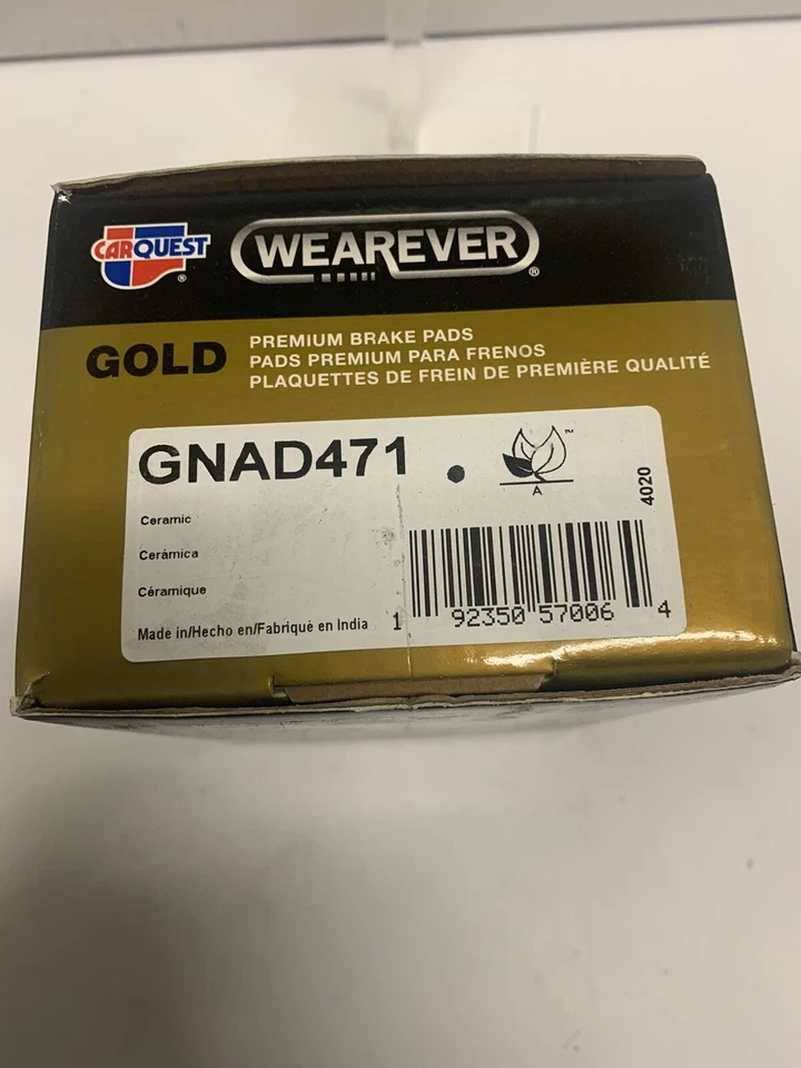 Disc Brake Pad Set-Premium Gold Ceramic Rear Brake Pads Rear CARQUEST GNAD471 - Изображение 2 из 3