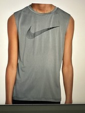 Boys Nike Dri Fit Hybrid Muscle Tee NWT size XL gray Rgular Retail $25