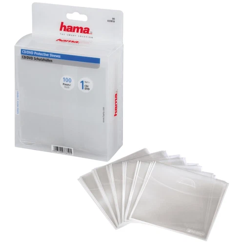 Hama 100x Pp Plastique Schutz-Hüllen Étui-cd Manches CD DVD Blu-Ray CD Wallet