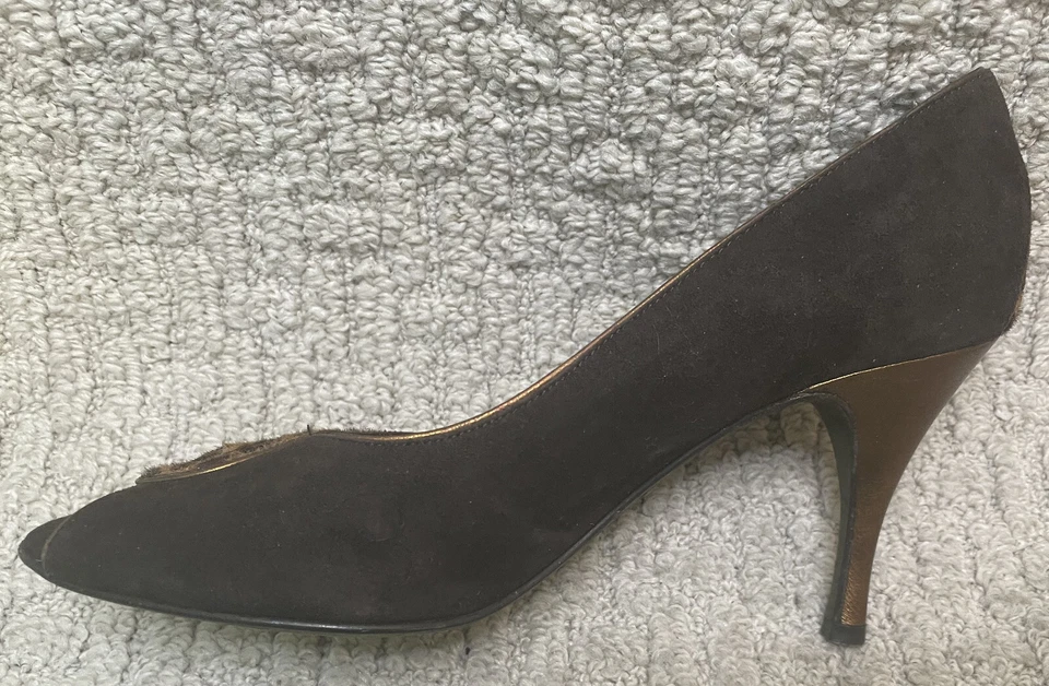 Zapatos de salón Donald Pliner Zanna de gamuza de piel de pony de leopardo para mujer 7N marrón tostado tacones Foto 3 de 4