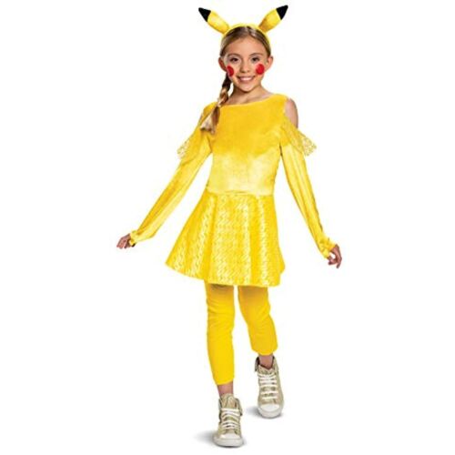 Pokemon Pikachu Costume Girls, Deluxe Character Outfit, Kids Size Small (4-6x)