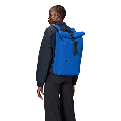 Unisex Rucksack Rains Rolltop Blau 13320-Waves