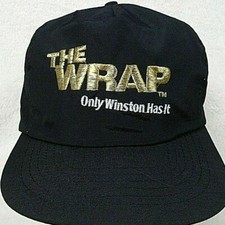 Vintage Winston Cigarette The Wrap Snapback Black Cap New in Box