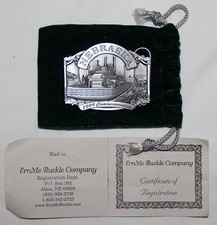 VINTAGE 1999 NEBRASKA COMMEMORATIVE BELT BUCKLE BY ERNME BUCKLE CO 461 OF 1000