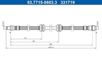 NEU - ATE 83.7715-0603.3 Bremsschlauch FüR MERCEDES-BENZ
