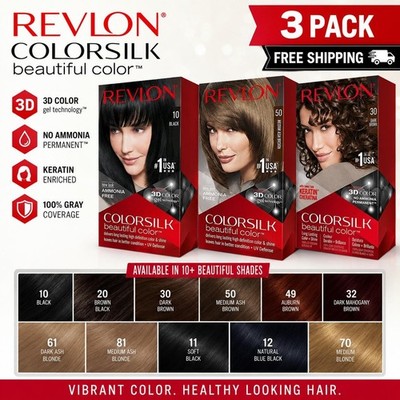 Revlon Colorsilk Color Permanent 3D Radiant Hair Color *CHOOSE SHADE* 3Pack