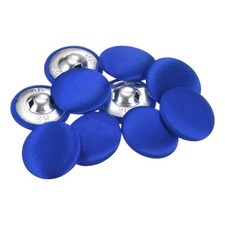 10pcs 25mm Fabric Cloth Covered with Metal Shank Round Buttons, Deep Blue