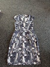 Voulez Vous Women's Size 8 Geometric Patterned Midi Dress with Cap Sleeves
