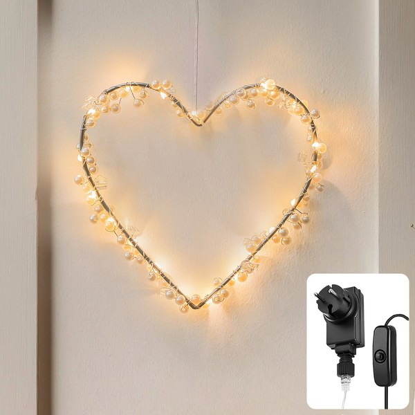 Cozyhome Led-Lichterkette Lichterketten Herz Lichterkranz-image